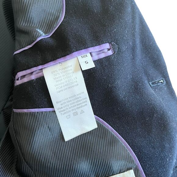 A.X.N.Y.  boys navy gray colorblock sport jacket suit blazer size 5 - Picture 5 of 8